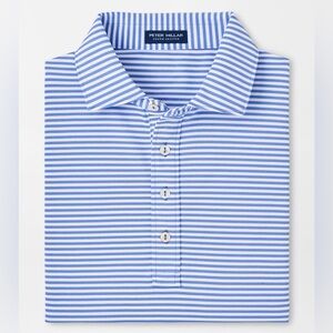 Peter Millar Elixir Blue Mood Performance Mesh Polo MF24XK51KH Golf Striped